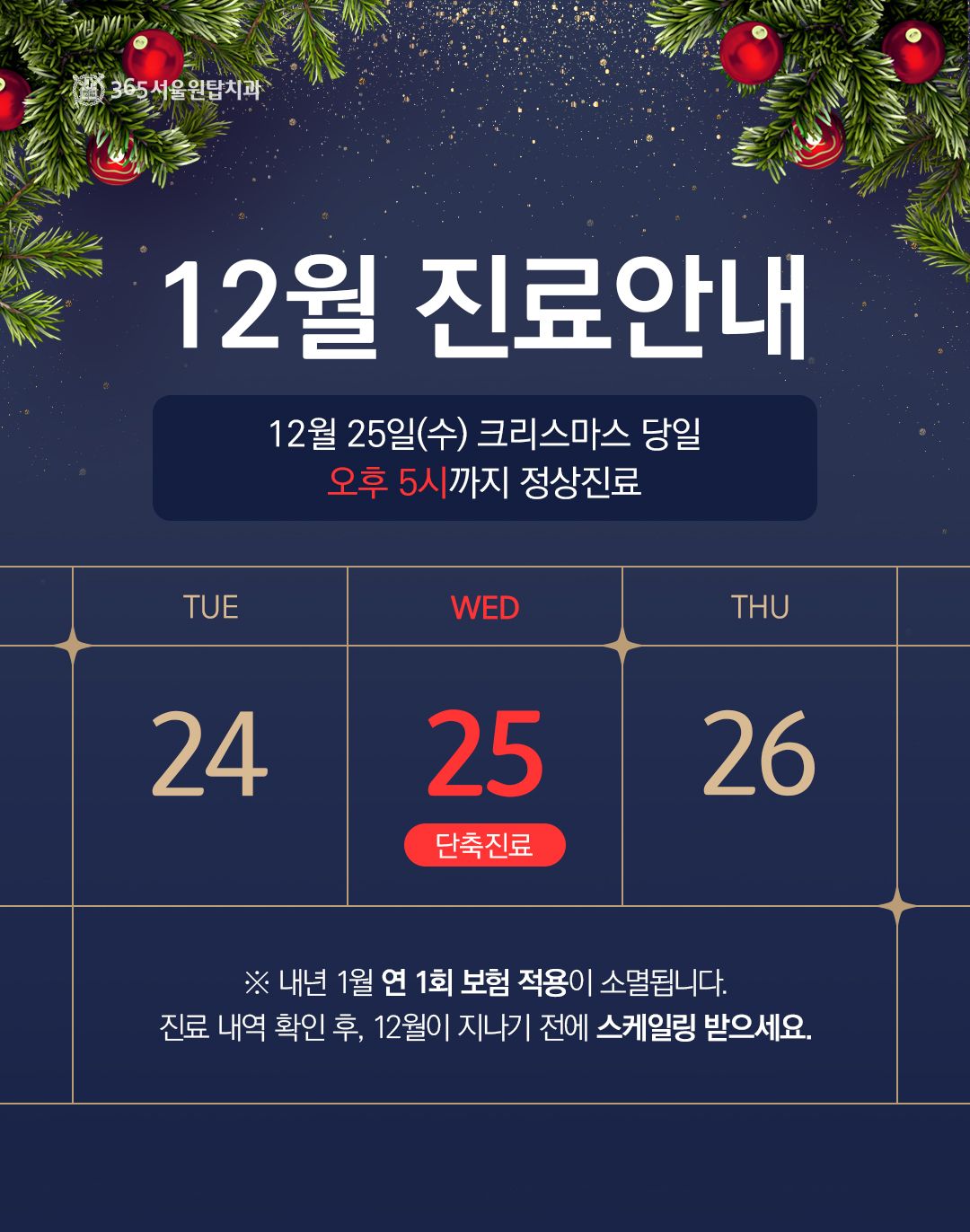 12월 진료일정 안내